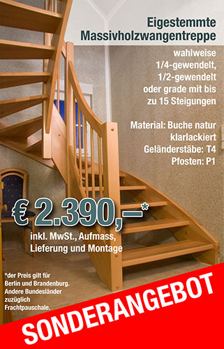 Angebot Massivholzwangentreppe